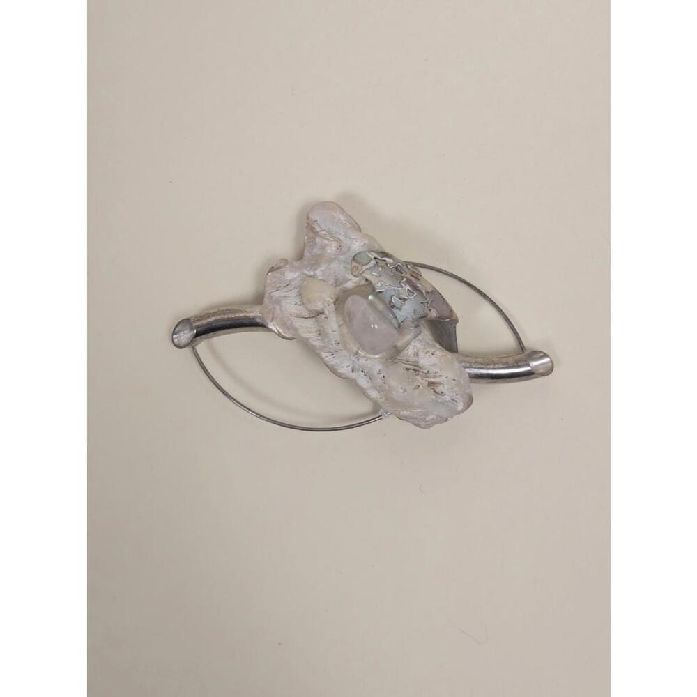 Mother of pearl abstract brooch